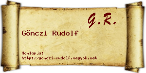 Gönczi Rudolf névjegykártya